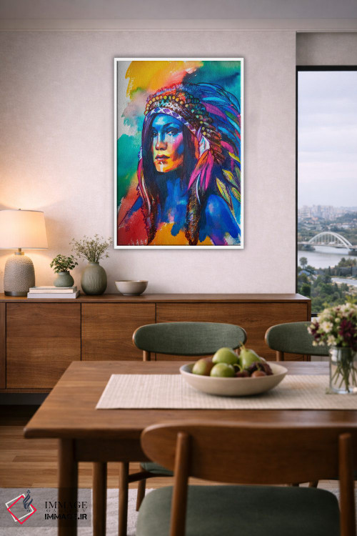 تابلو دکوراتیو دختر سرخ پوست اثر کاترینا بورتسووا - D6W