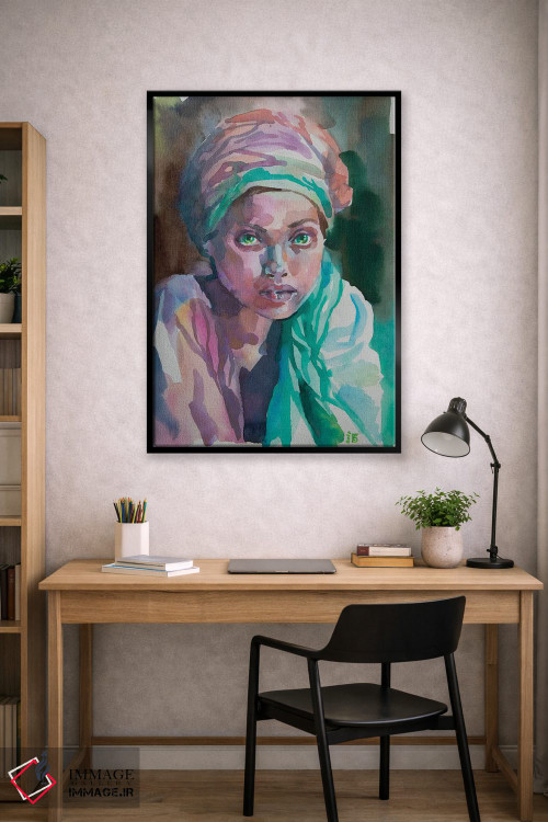 تابلو دکوراتیو دختر با شال اثر کاترینا بورتسووا - D1B