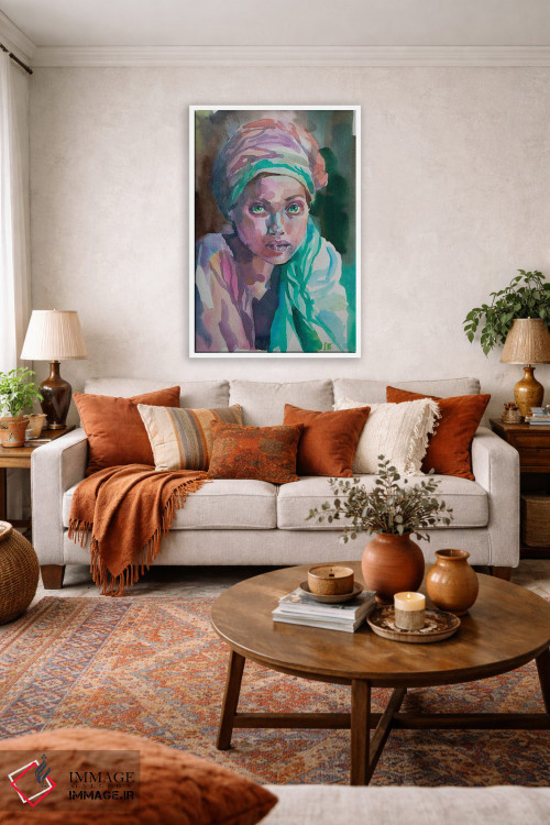 تابلو دکوراتیو دختر با شال اثر کاترینا بورتسووا - D2W