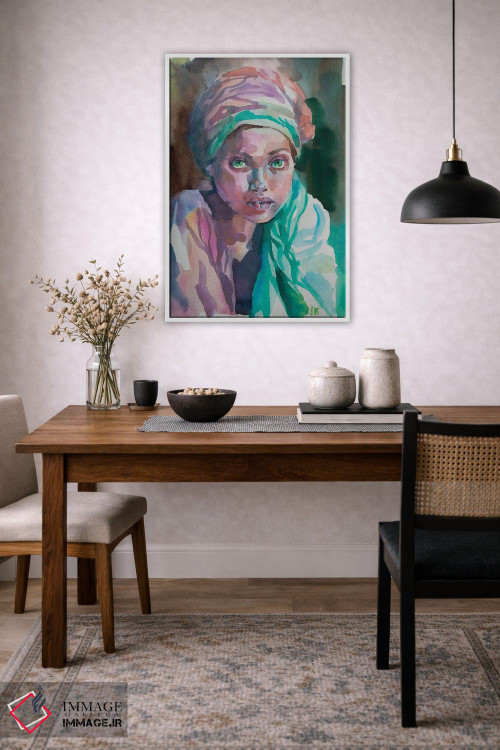 تابلو دکوراتیو دختر با شال اثر کاترینا بورتسووا - D3W