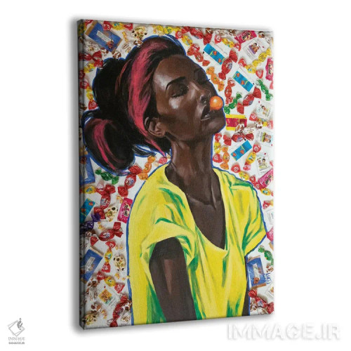 تابلو دکوراتیو عشق آدامسی اثر کاترینا بورتسووا - نمای پرسپکتیو محصول