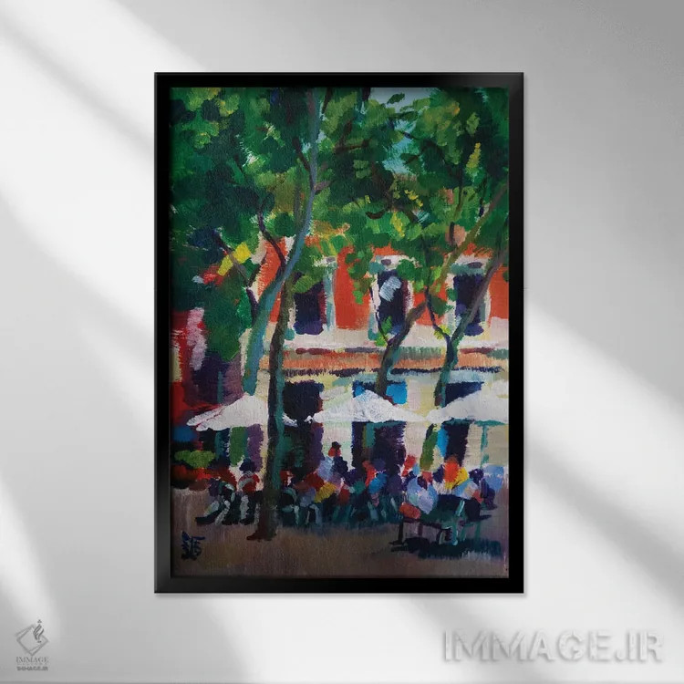 تابلو دکوراتیو کافه شهری اثر کاترینا بورتسووا - نمای قابدار مشکی