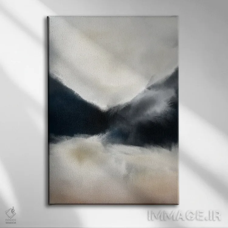 تابلو انتزاعی مجموعه کوه ها II اثر کارین تونیا گریم - نمای روبهرو روی دیوار
