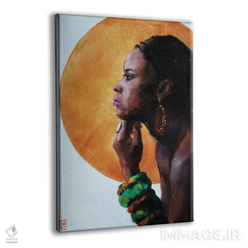 تابلو دکوراتیو زیبایی آفریقایی اثر کاترینا بورتسووا - نمای پرسپکتیو محصول