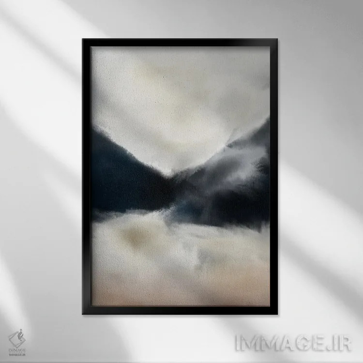 تابلو انتزاعی مجموعه کوه ها II اثر کارین تونیا گریم - نمای قابدار مشکی