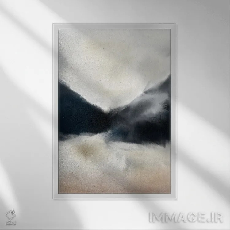 تابلو انتزاعی مجموعه کوه ها II اثر کارین تونیا گریم - نمای قابدار سفید