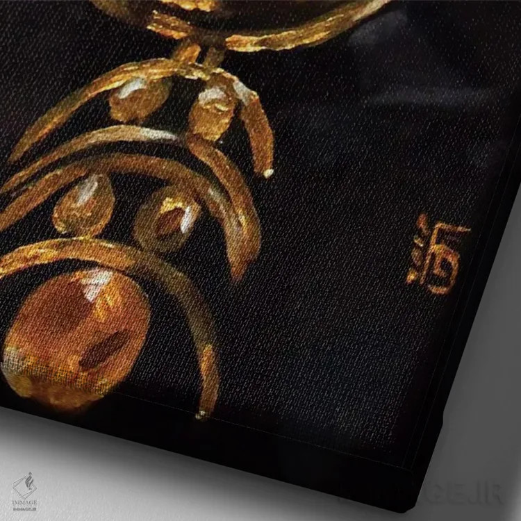 تابلو دکوراتیو طلا اثر کاترینا بورتسووا - نمای نزدیک بافت بوم