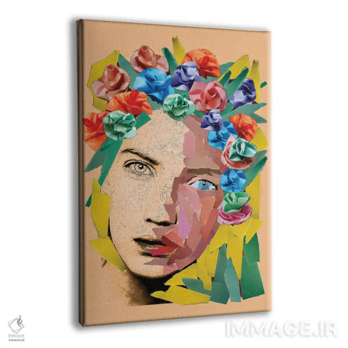 تابلو دکوراتیو دختر کاغذی اثر کاترینا بورتسووا - نمای پرسپکتیو محصول