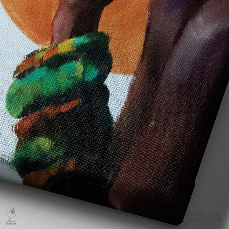 تابلو دکوراتیو زیبایی آفریقایی اثر کاترینا بورتسووا - نمای نزدیک بافت بوم