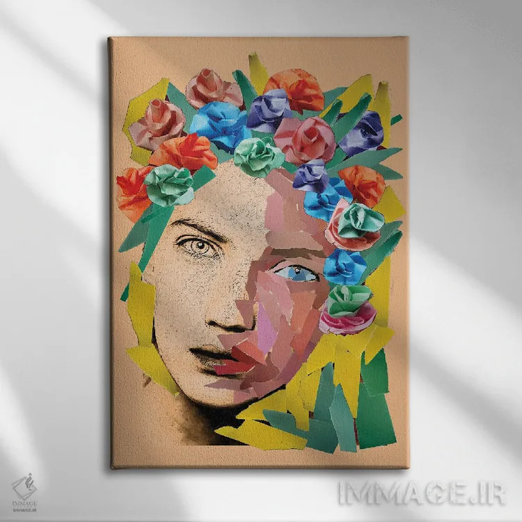 تابلو دکوراتیو دختر کاغذی اثر کاترینا بورتسووا - نمای روبهرو روی دیوار