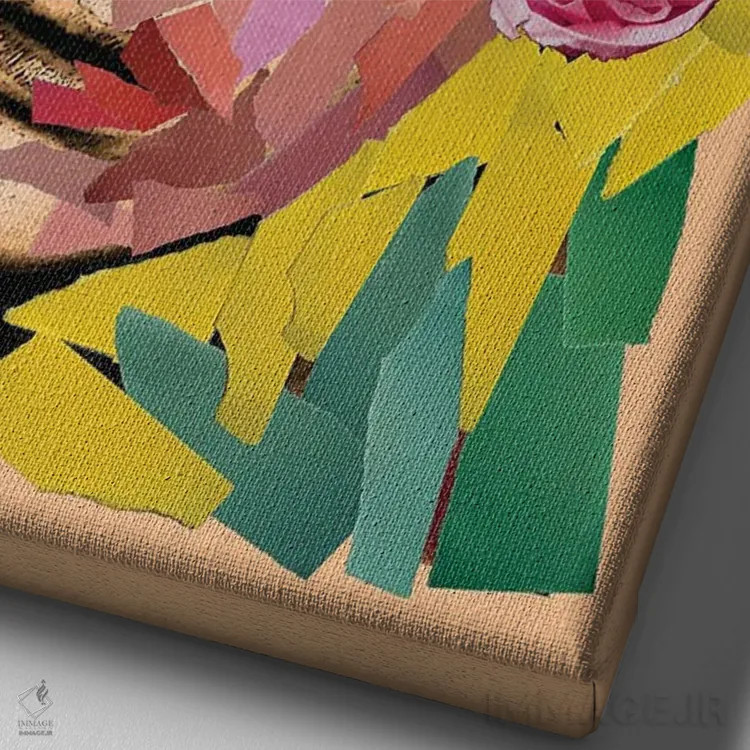 تابلو دکوراتیو دختر کاغذی اثر کاترینا بورتسووا - نمای نزدیک بافت بوم