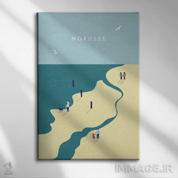 تابلو دکوراتیو دریای شمال اثر کاتینکا رینکه - نمای روبهرو روی دیوار