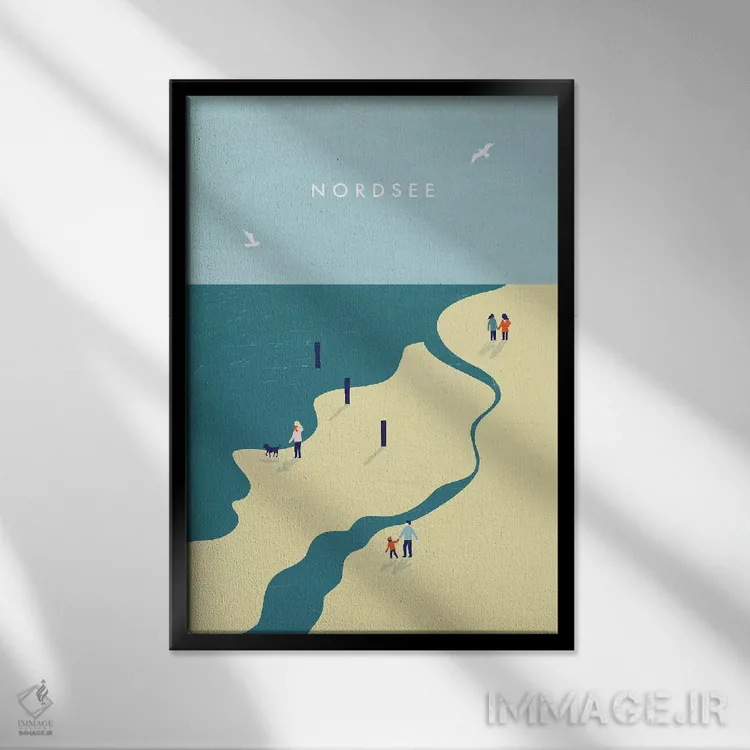 تابلو دکوراتیو دریای شمال اثر کاتینکا رینکه - نمای قابدار مشکی