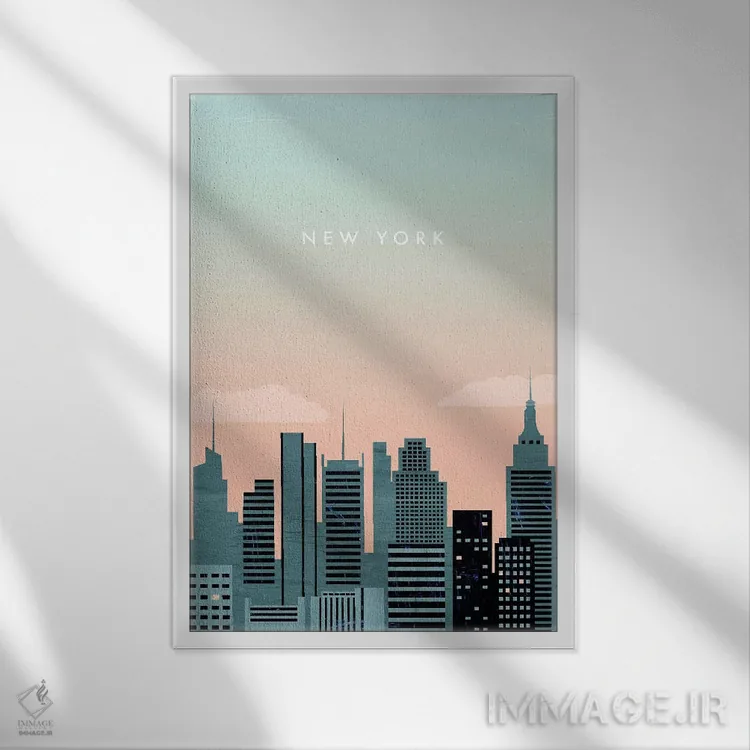 تابلو دکوراتیو نیویورک اثر کاتینکا رینکه - نمای قابدار سفید