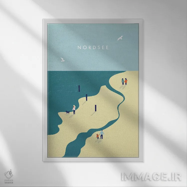 تابلو دکوراتیو دریای شمال اثر کاتینکا رینکه - نمای قابدار سفید