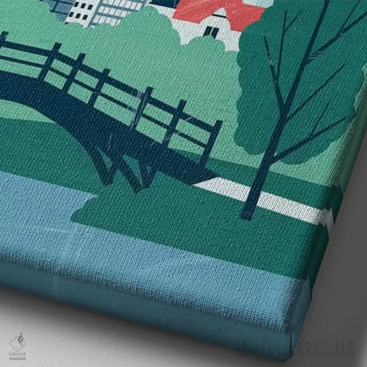 تابلو دکوراتیو لایپزیگ اثر کاتینکا رینکه - نمای نزدیک بافت بوم