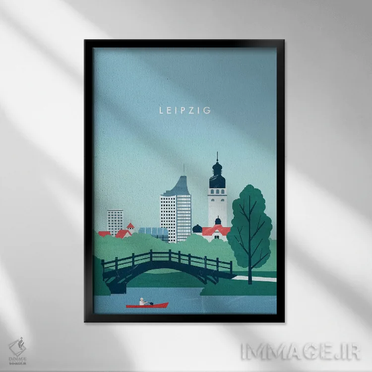 تابلو دکوراتیو لایپزیگ اثر کاتینکا رینکه - نمای قابدار مشکی