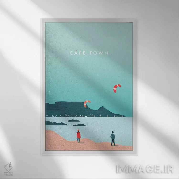 تابلو دکوراتیو کیپ تاون اثر کاتینکا رینکه - نمای قابدار سفید