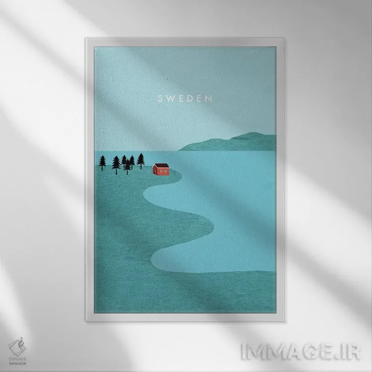 تابلو دکوراتیو سوئد اثر کاتینکا رینکه - نمای قابدار سفید