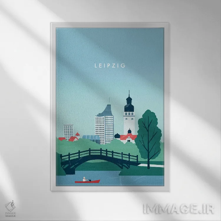 تابلو دکوراتیو لایپزیگ اثر کاتینکا رینکه - نمای قابدار سفید