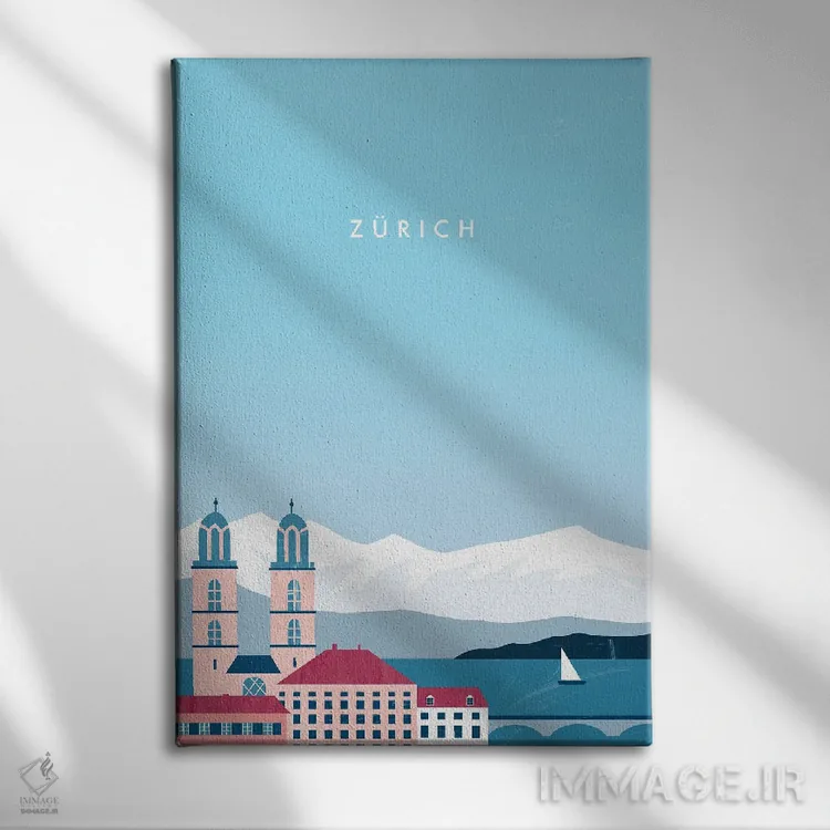 تابلو مدرن زوریخ اثر کاتینکا رینکه - نمای روبهرو روی دیوار