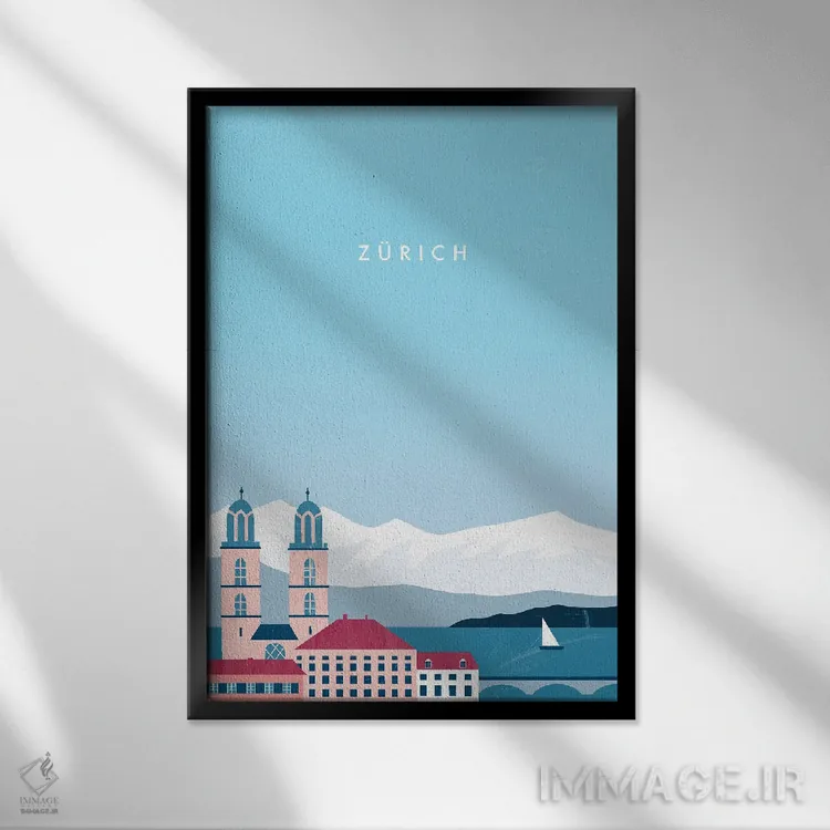 تابلو مدرن زوریخ اثر کاتینکا رینکه - نمای قابدار مشکی