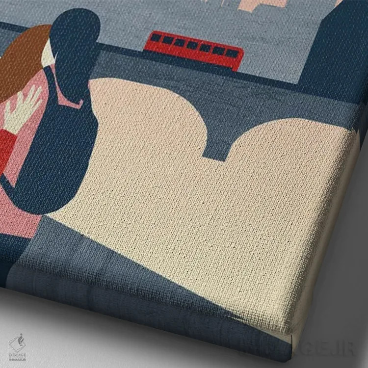 تابلو مدرن لندن ۱ اثر کاتینکا رینکه - نمای نزدیک بافت بوم