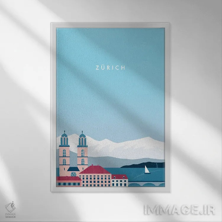 تابلو مدرن زوریخ اثر کاتینکا رینکه - نمای قابدار سفید