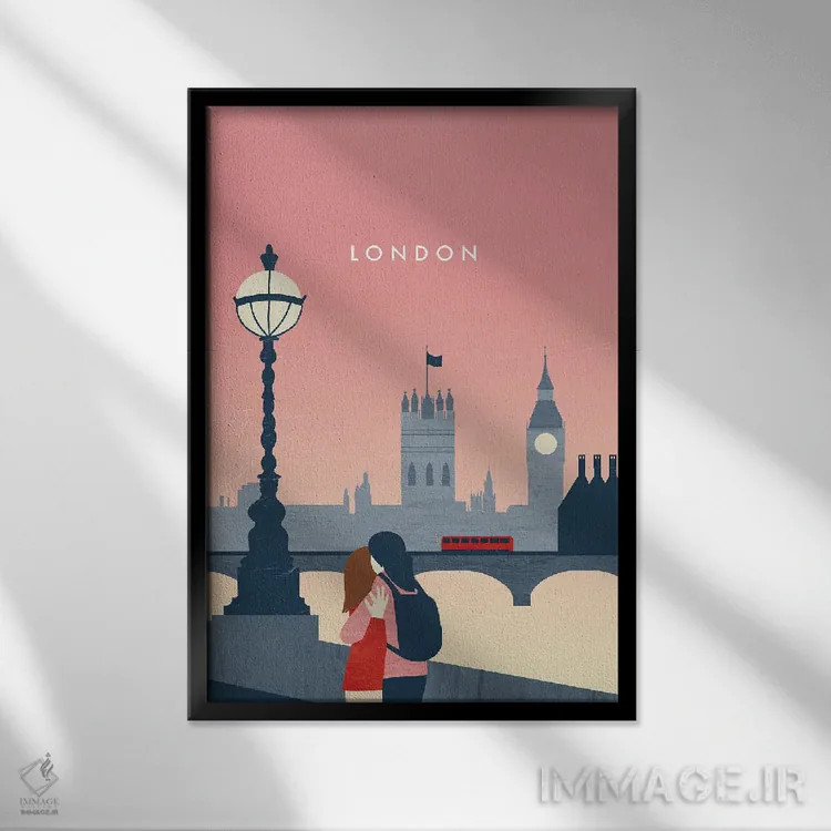 تابلو مدرن لندن ۱ اثر کاتینکا رینکه - نمای قابدار مشکی