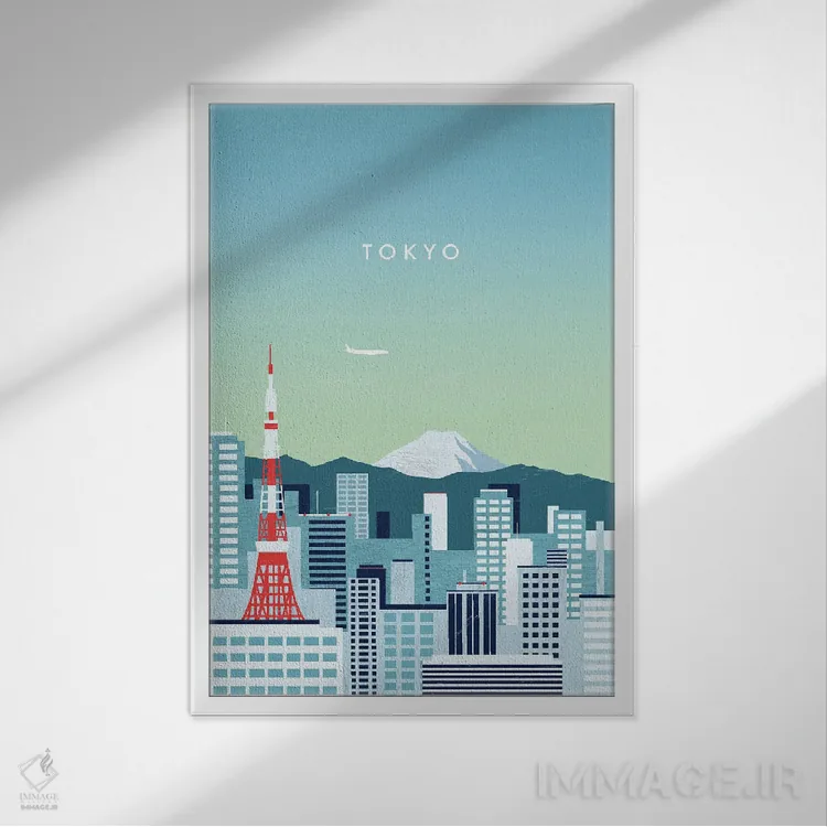 تابلو مدرن توکیو اثر کاتینکا رینکه - نمای قابدار سفید