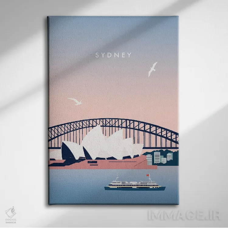 تابلو مدرن سیدنی اثر کاتینکا رینکه - نمای روبهرو روی دیوار