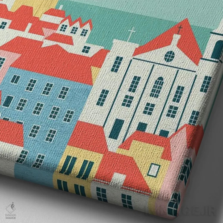 تابلو مدرن لیسبون اثر کاتینکا رینکه - نمای نزدیک بافت بوم