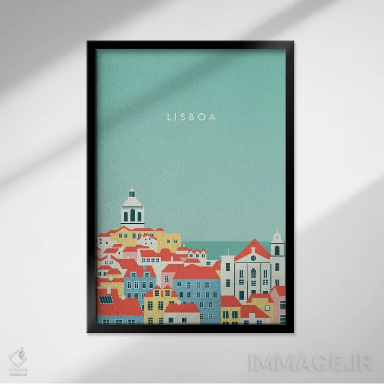 تابلو مدرن لیسبون اثر کاتینکا رینکه - نمای قابدار مشکی
