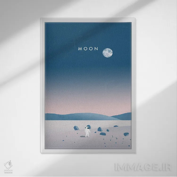 تابلو مدرن ماه اثر کاتینکا رینکه - نمای قابدار سفید