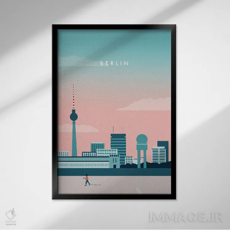 تابلو مدرن برلین ۲ اثر کاتینکا رینکه - نمای قابدار مشکی