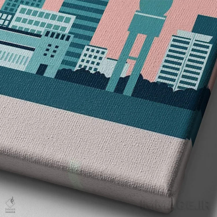 تابلو مدرن برلین ۲ اثر کاتینکا رینکه - نمای نزدیک بافت بوم