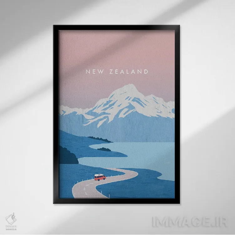 تابلو مدرن نیوزیلند اثر کاتینکا رینکه - نمای قابدار مشکی