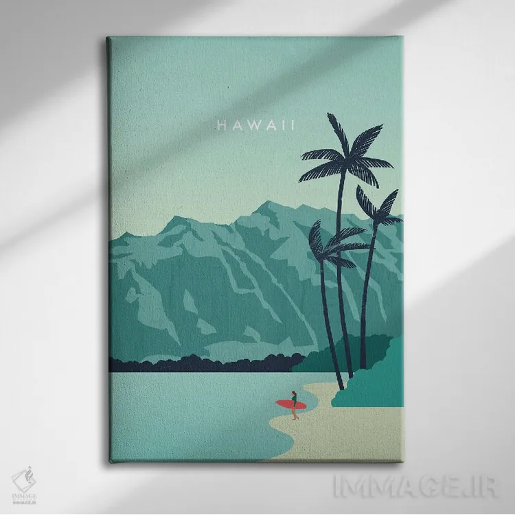 تابلو دکوراتیو هاوایی اثر کاتینکا رینکه - نمای روبهرو روی دیوار