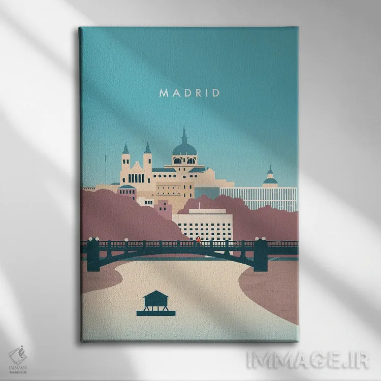 تابلو دکوراتیو مادرید اثر کاتینکا رینکه - نمای روبهرو روی دیوار