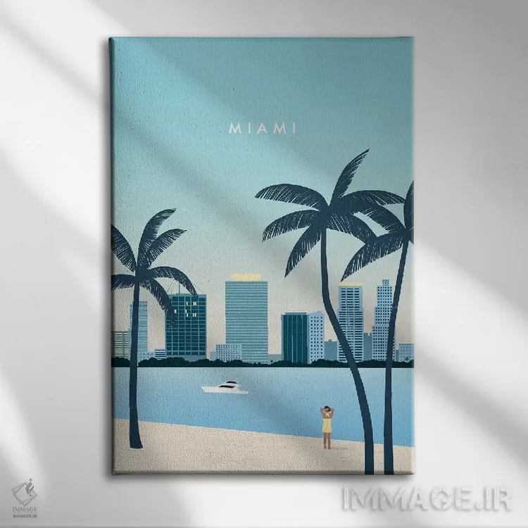 تابلو دکوراتیو میامی اثر کاتینکا رینکه - نمای روبهرو روی دیوار