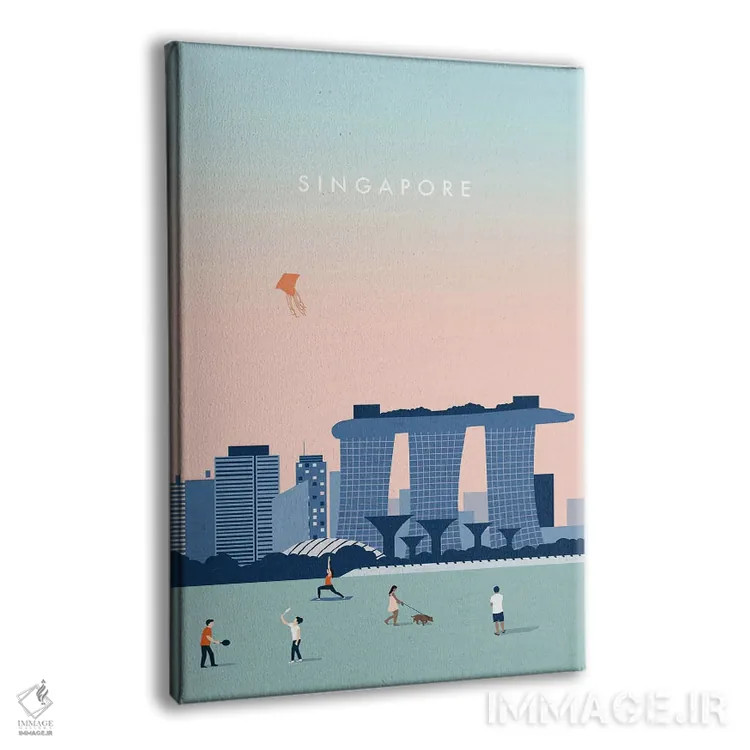 تابلو دکوراتیو سنگاپور اثر کاتینکا رینکه - نمای پرسپکتیو محصول