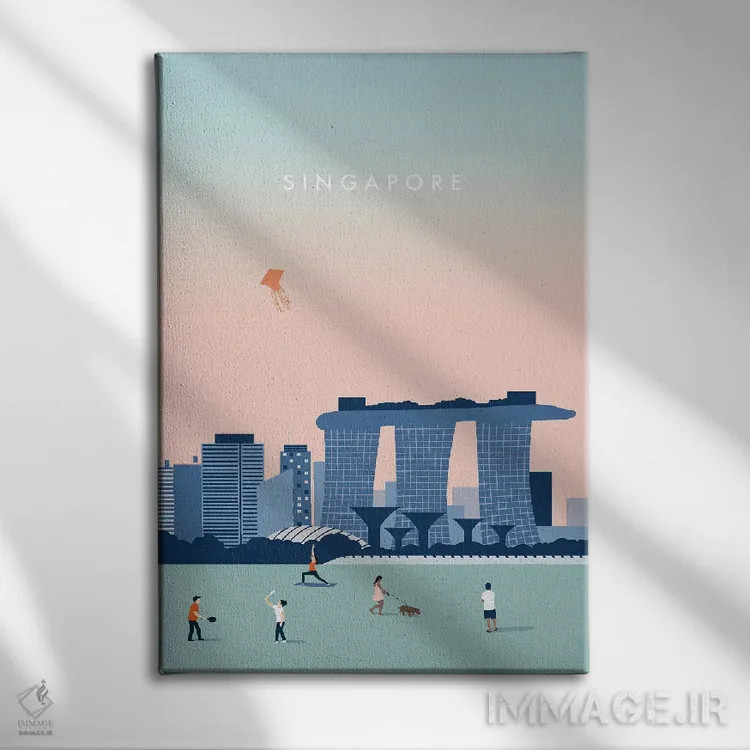 تابلو دکوراتیو سنگاپور اثر کاتینکا رینکه - نمای روبهرو روی دیوار