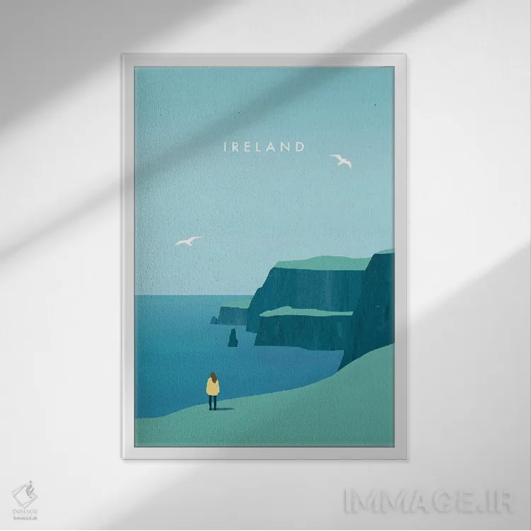 تابلو دکوراتیو ایرلند اثر کاتینکا رینکه - نمای قابدار سفید