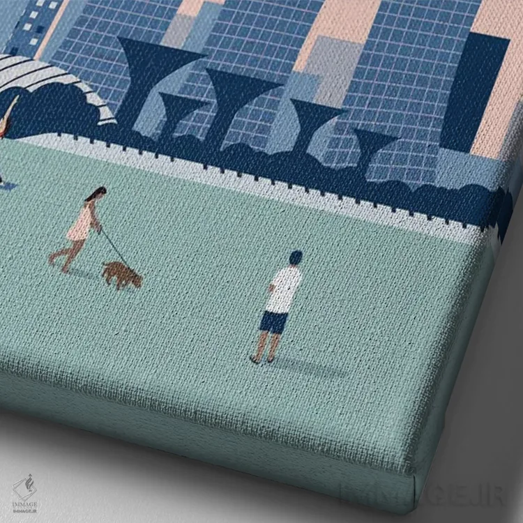 تابلو دکوراتیو سنگاپور اثر کاتینکا رینکه - نمای نزدیک بافت بوم