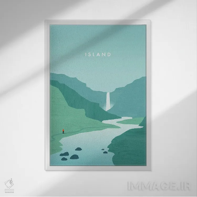 تابلو دکوراتیو جزیره اثر کاتینکا رینکه - نمای قابدار سفید