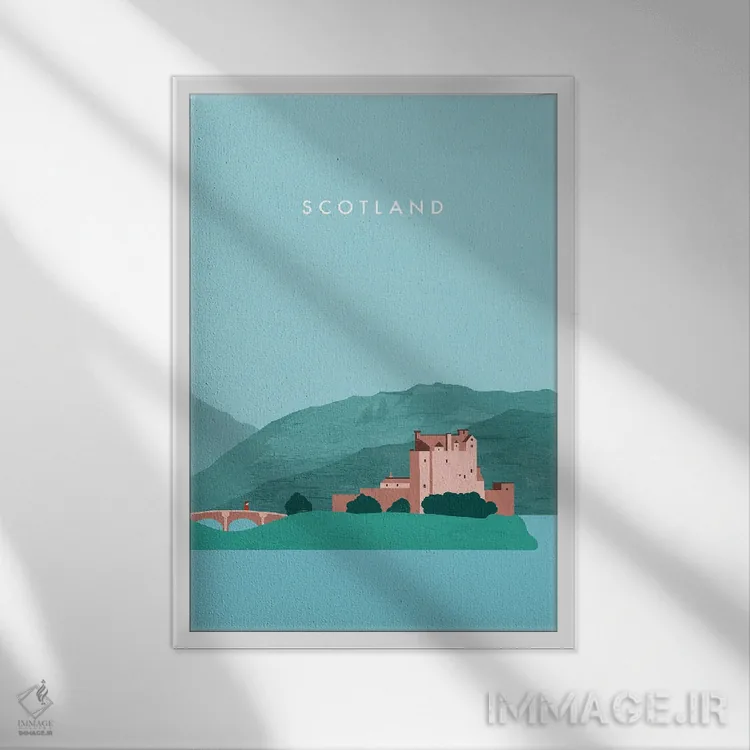 تابلو دکوراتیو اسکاتلند اثر کاتینکا رینکه - نمای قابدار سفید