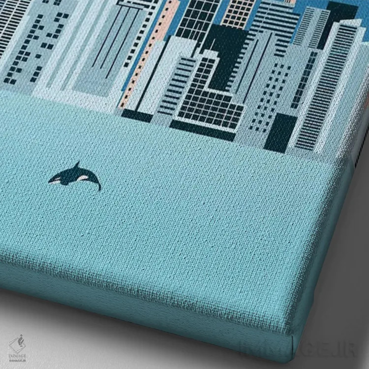 تابلو دکوراتیو ونکوور اثر کاتینکا رینکه - نمای نزدیک بافت بوم