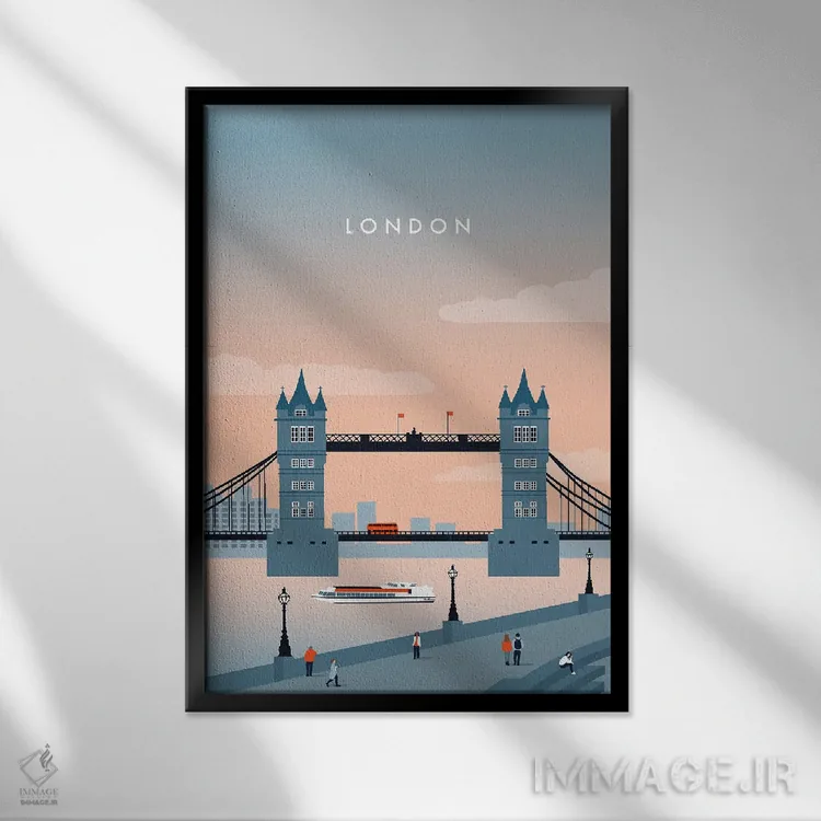 تابلو دکوراتیو لندن اثر کاتینکا رینکه - نمای قابدار مشکی