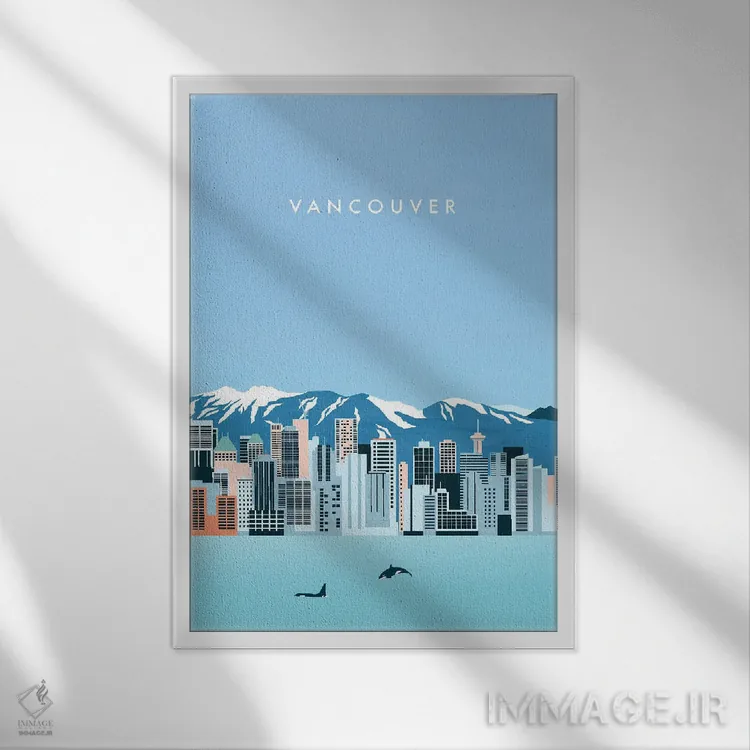 تابلو دکوراتیو ونکوور اثر کاتینکا رینکه - نمای قابدار سفید