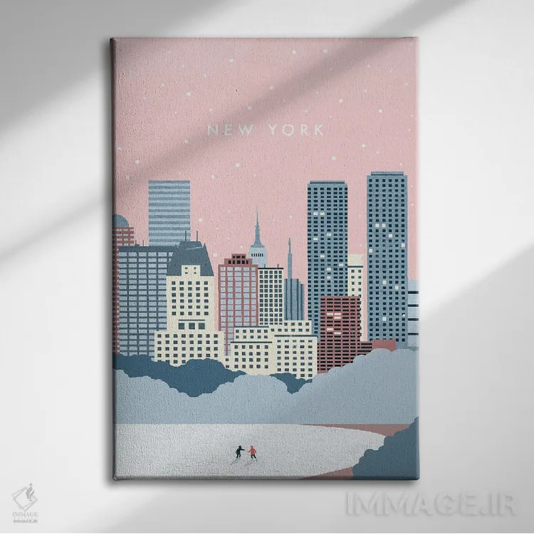 تابلو دکوراتیو زمستان نیویورک اثر کاتینکا رینکه - نمای روبهرو روی دیوار